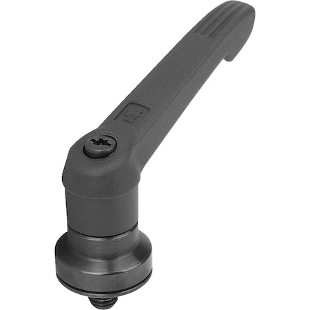 Adjustable Handle W Clamp Force Intensif Size:4 M10X30, Plastic Black, Comp:Steel Black Oxidized